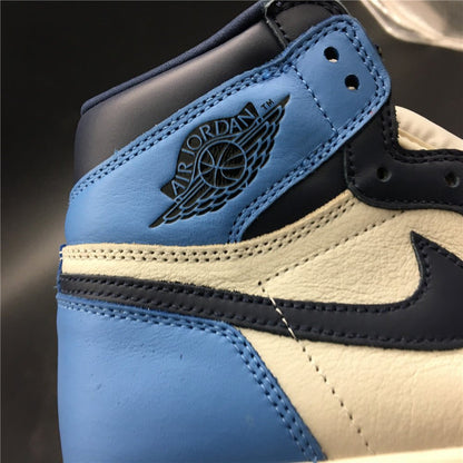 JORDAN 1 Retro High - Obsidian Unc Sneakers - Black Unisex Streetwear Limited Edition