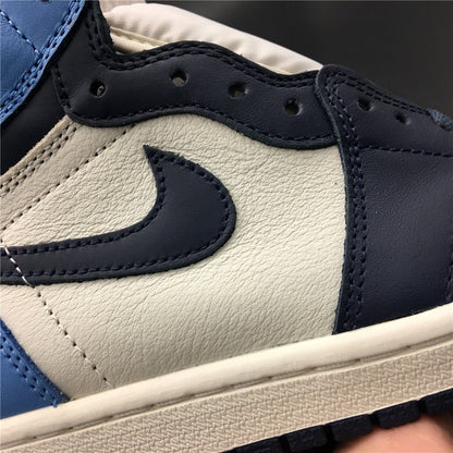 JORDAN 1 Retro High - Obsidian Unc Sneakers - Black Unisex Streetwear Limited Edition