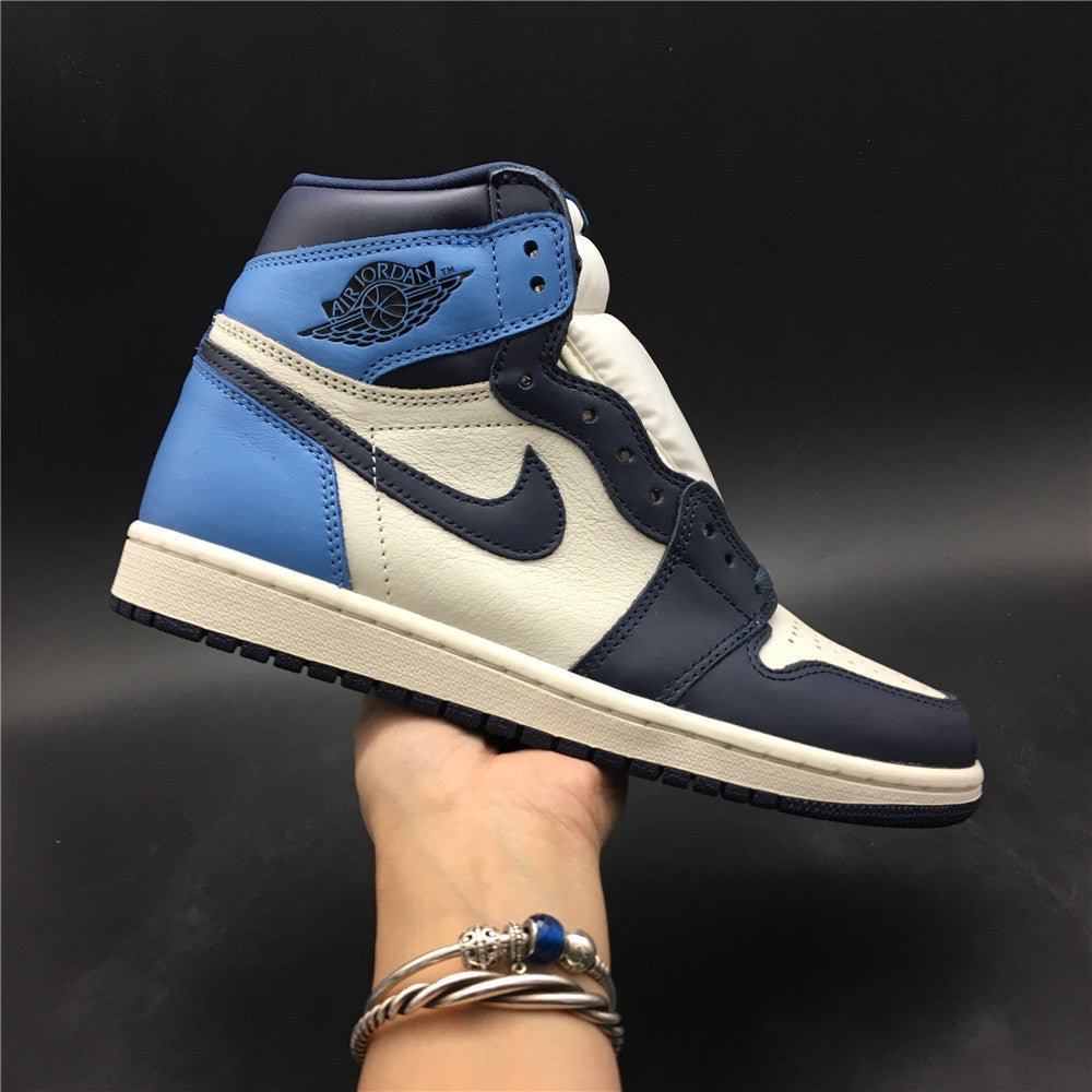JORDAN 1 Retro High - Obsidian Unc Sneakers - Black Unisex Streetwear Limited Edition