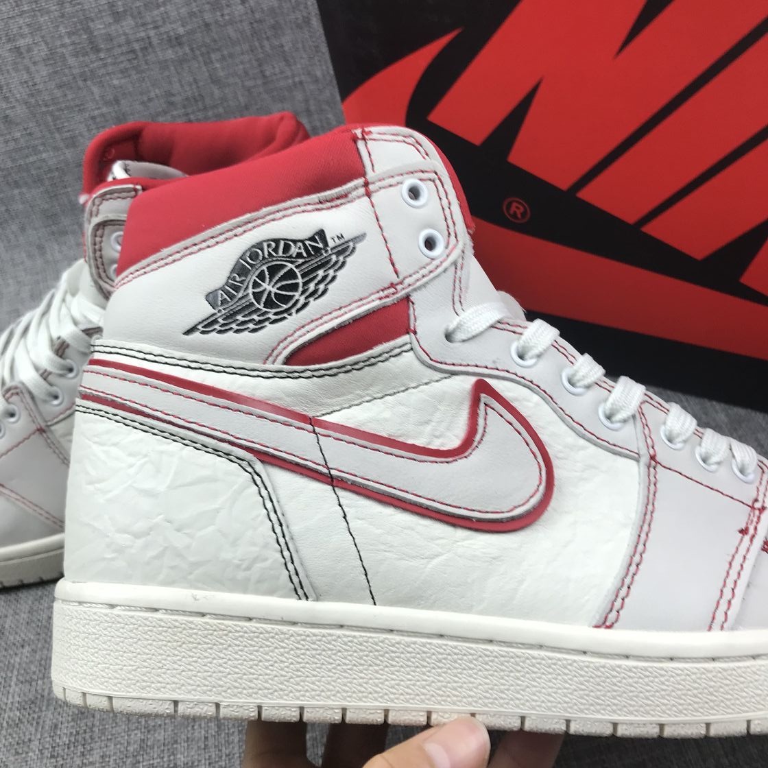JORDAN 1 Retro High - Phantom Gym Sneakers - Red Unisex Streetwear Limited Edition