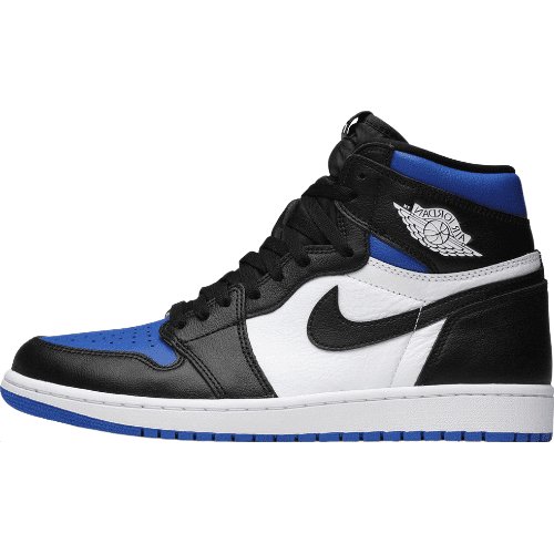 JORDAN 1 Retro High - Royal Toe Sneakers - Black Unisex Streetwear Limited Edition