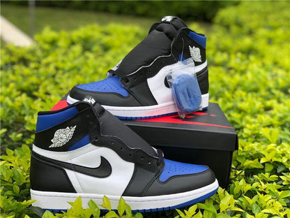 JORDAN 1 Retro High - Royal Toe Sneakers - Black Unisex Streetwear Limited Edition