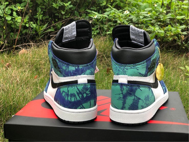 JORDAN 1 Retro High - Tie Dye Sneakers - Black Unisex Streetwear Limited Edition