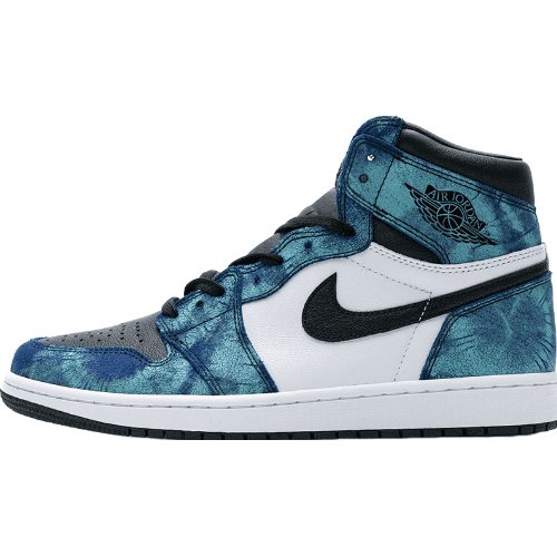 JORDAN 1 Retro High - Tie Dye Sneakers - Black Unisex Streetwear Limited Edition