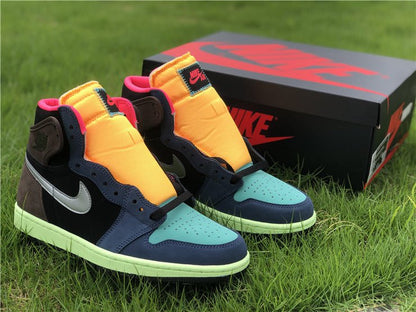 JORDAN 1 Retro High - Tokyo Bio Hack Sneakers - Black Unisex Streetwear Limited Edition