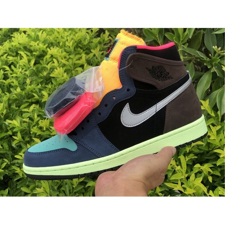 JORDAN 1 Retro High - Tokyo Bio Hack Sneakers - Black Unisex Streetwear Limited Edition