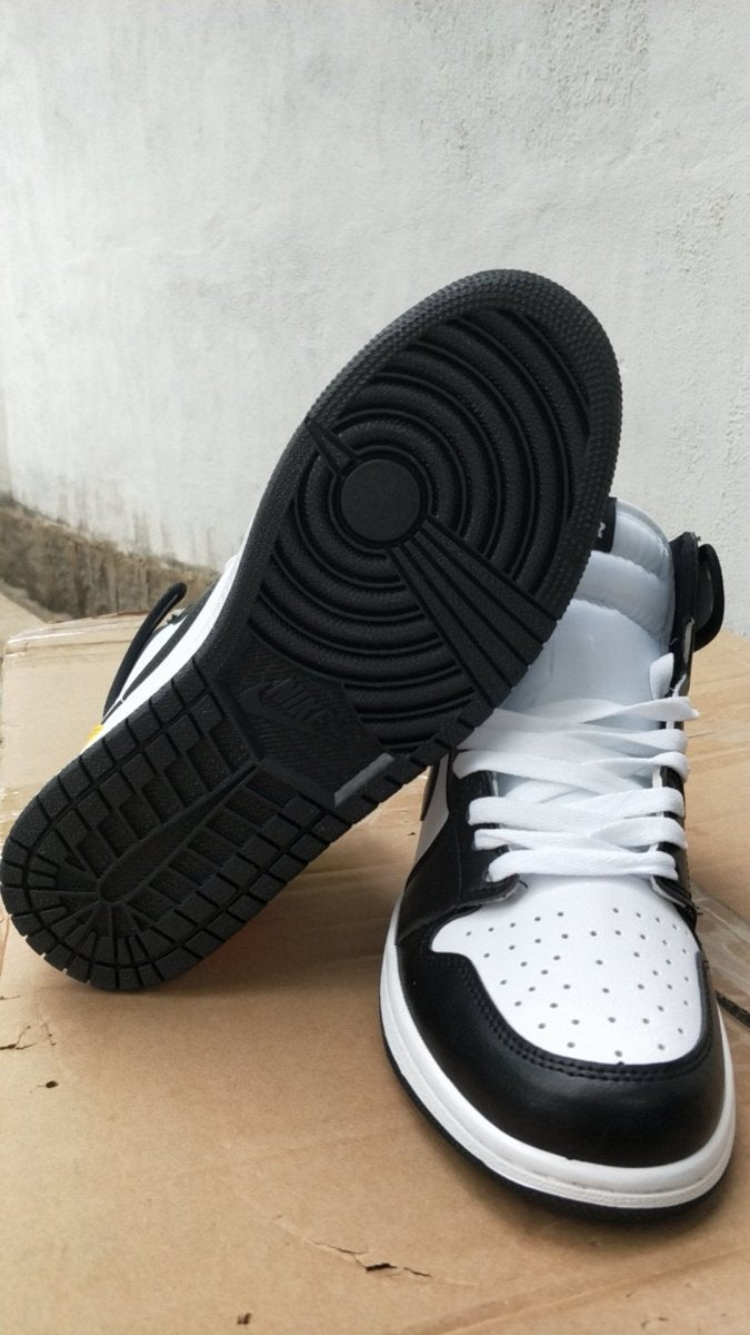 JORDAN 1 Retro High - White Volt University Gold Sneakers - Black Unisex Streetwear Limited Edition