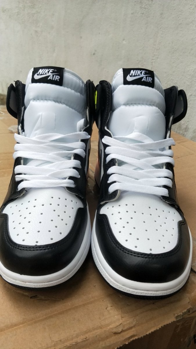 JORDAN 1 Retro High - White Volt University Gold Sneakers - Black Unisex Streetwear Limited Edition
