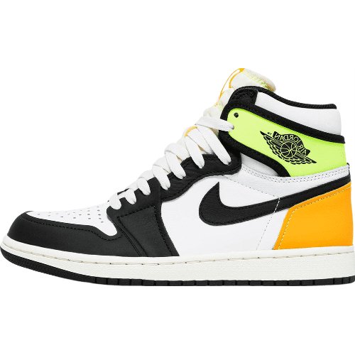 JORDAN 1 Retro High - White Volt University Gold Sneakers - Black Unisex Streetwear Limited Edition