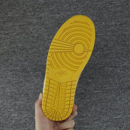 JORDAN 1 Retro High - Ochre Sneakers - Yellow Unisex Streetwear Limited Edition