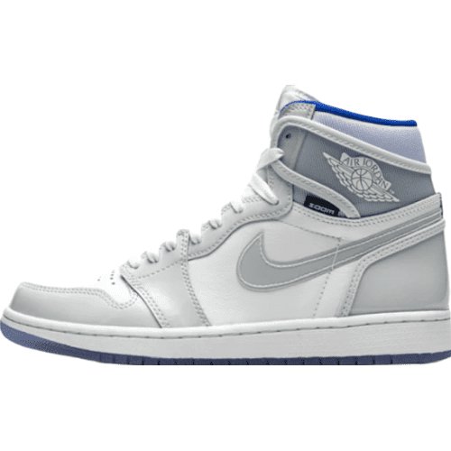 JORDAN 1 Retro High - Zoom Racer Blue Sneakers - White Unisex Streetwear Limited Edition