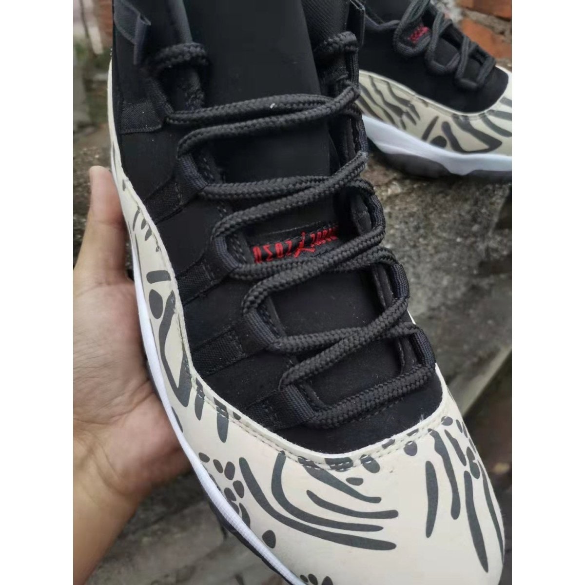 JORDAN 11 Retro - Animal Instinct Sneakers - Black Unisex Streetwear Limited Edition