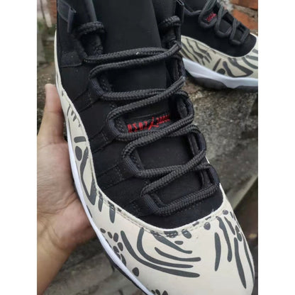 JORDAN 11 Retro - Animal Instinct Sneakers - Black Unisex Streetwear Limited Edition