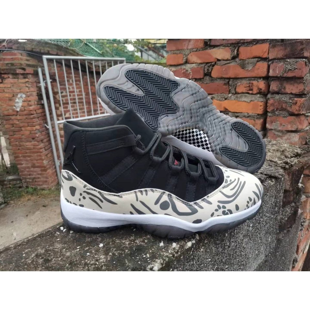 JORDAN 11 Retro - Animal Instinct Sneakers - Black Unisex Streetwear Limited Edition