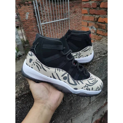 JORDAN 11 Retro - Animal Instinct Sneakers - Black Unisex Streetwear Limited Edition