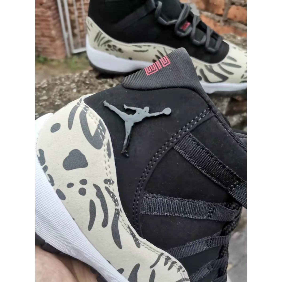 JORDAN 11 Retro - Animal Instinct Sneakers - Black Unisex Streetwear Limited Edition