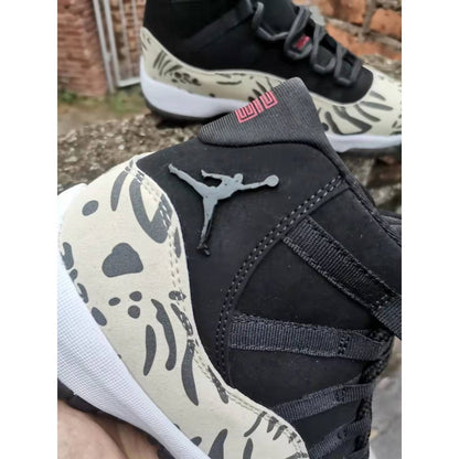 JORDAN 11 Retro - Animal Instinct Sneakers - Black Unisex Streetwear Limited Edition