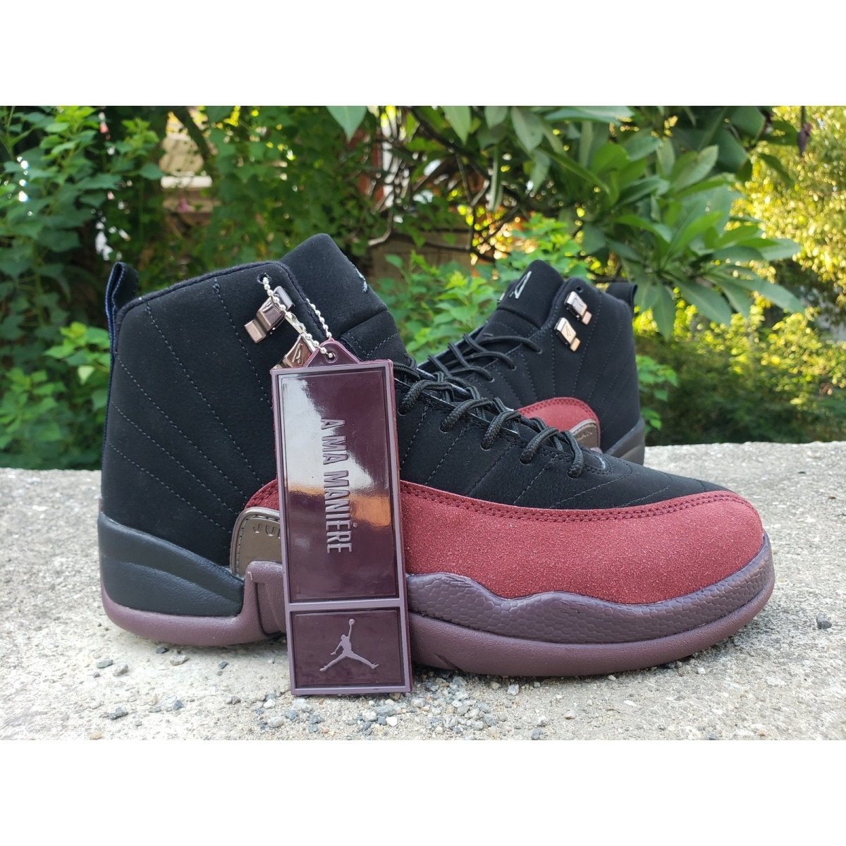 JORDAN 12 Retro - A Ma Maniere Sneakers - Black Unisex Streetwear Limited Edition