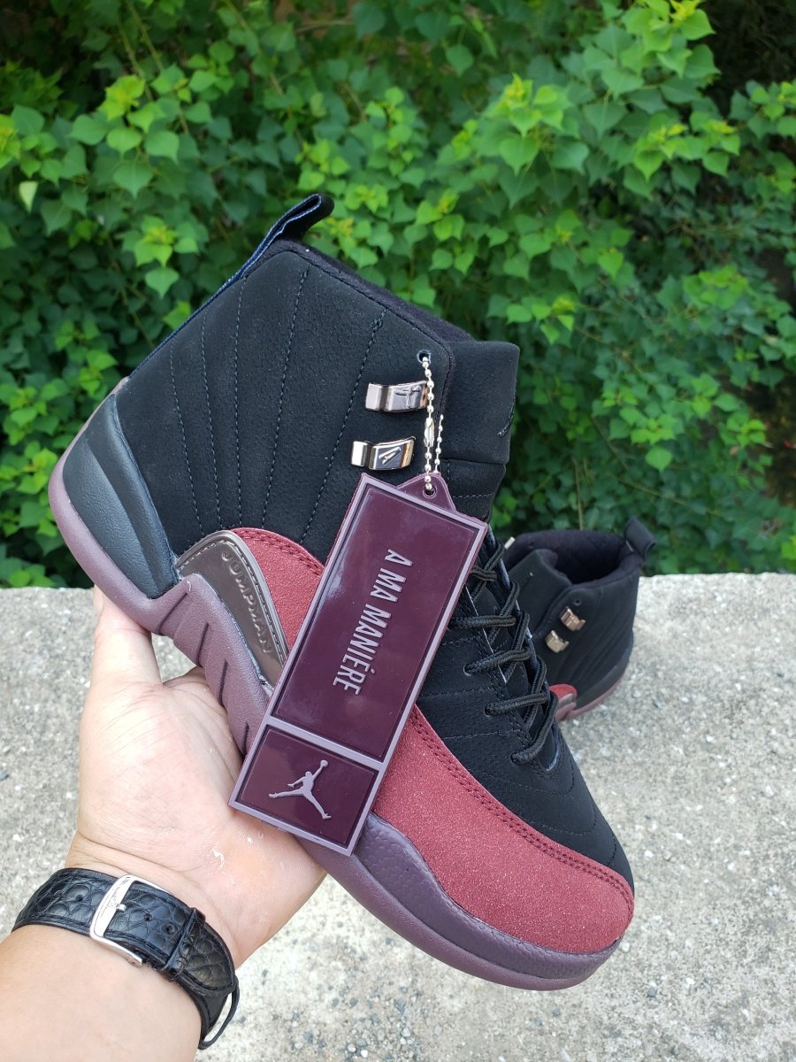 JORDAN 12 Retro - A Ma Maniere Sneakers - Black Unisex Streetwear Limited Edition