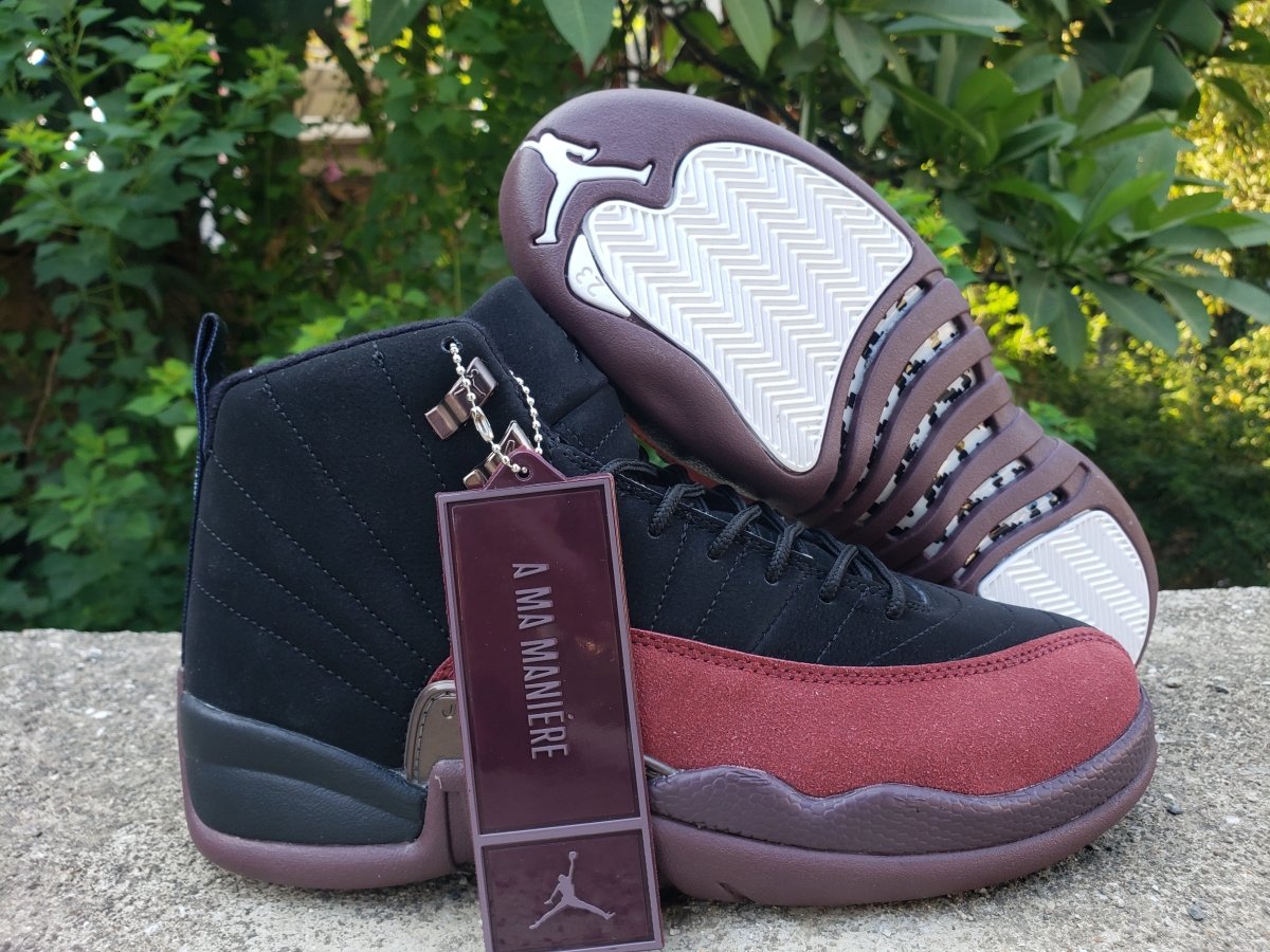JORDAN 12 Retro - A Ma Maniere Sneakers - Black Unisex Streetwear Limited Edition