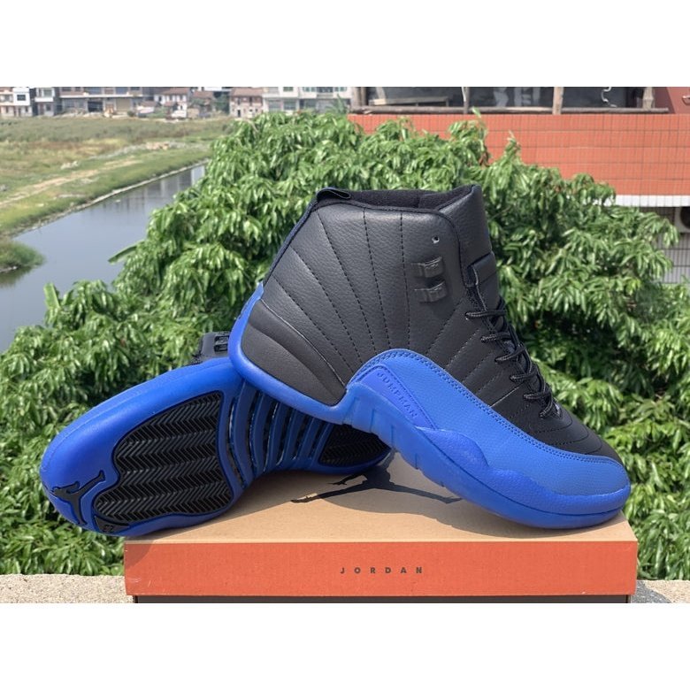 JORDAN 12 Retro - Game Royal Sneakers - Black Unisex Streetwear Limited Edition