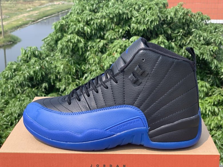 JORDAN 12 Retro - Game Royal Sneakers - Black Unisex Streetwear Limited Edition