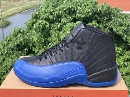 JORDAN 12 Retro - Game Royal Sneakers - Black Unisex Streetwear Limited Edition