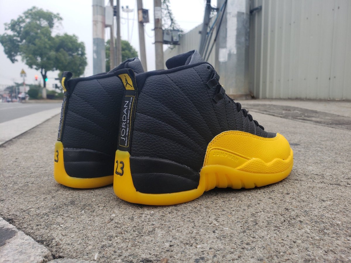 JORDAN 12 Retro - University Gold Sneakers - Black Unisex Streetwear Limited Edition
