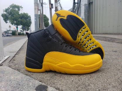 JORDAN 12 Retro - University Gold Sneakers - Black Unisex Streetwear Limited Edition