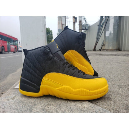 JORDAN 12 Retro - University Gold Sneakers - Black Unisex Streetwear Limited Edition