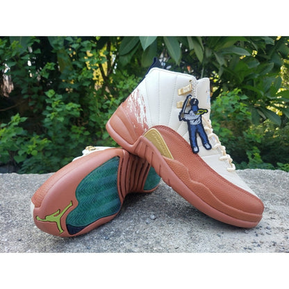 JORDAN 12 Retro - Eastside Golf Out Of The Clay Sneakers - Black Unisex Streetwear Limited Edition