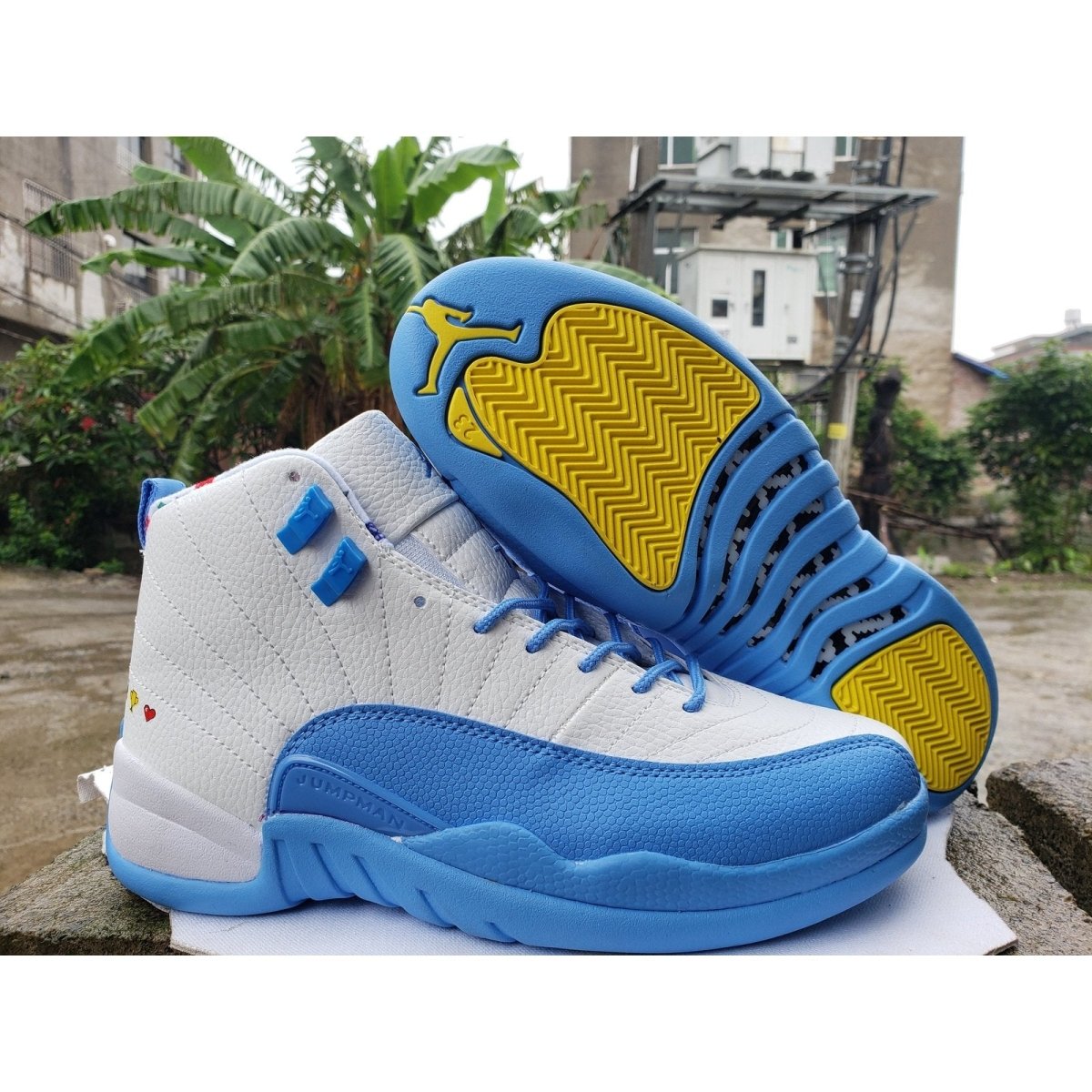 JORDAN 12 Retro - Emoji Sneakers - Black Unisex Streetwear Limited Edition