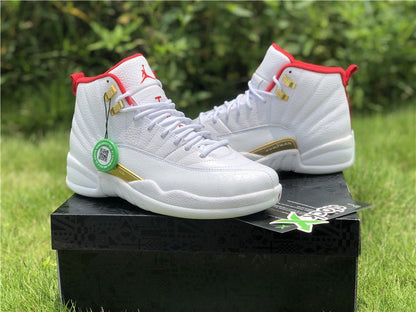 JORDAN 12 Retro - Fiba Sneakers - Black Unisex Streetwear Limited Edition