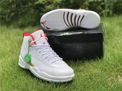 JORDAN 12 Retro - Fiba Sneakers - Black Unisex Streetwear Limited Edition