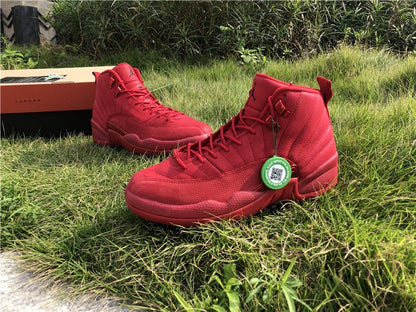 JORDAN 12 Retro - Gym Sneakers - Red Unisex Streetwear Limited Edition