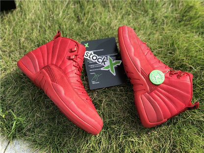 JORDAN 12 Retro - Gym Sneakers - Red Unisex Streetwear Limited Edition