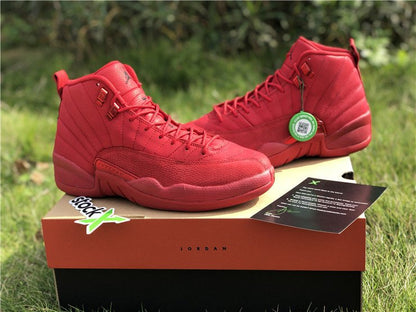 JORDAN 12 Retro - Gym Sneakers - Red Unisex Streetwear Limited Edition