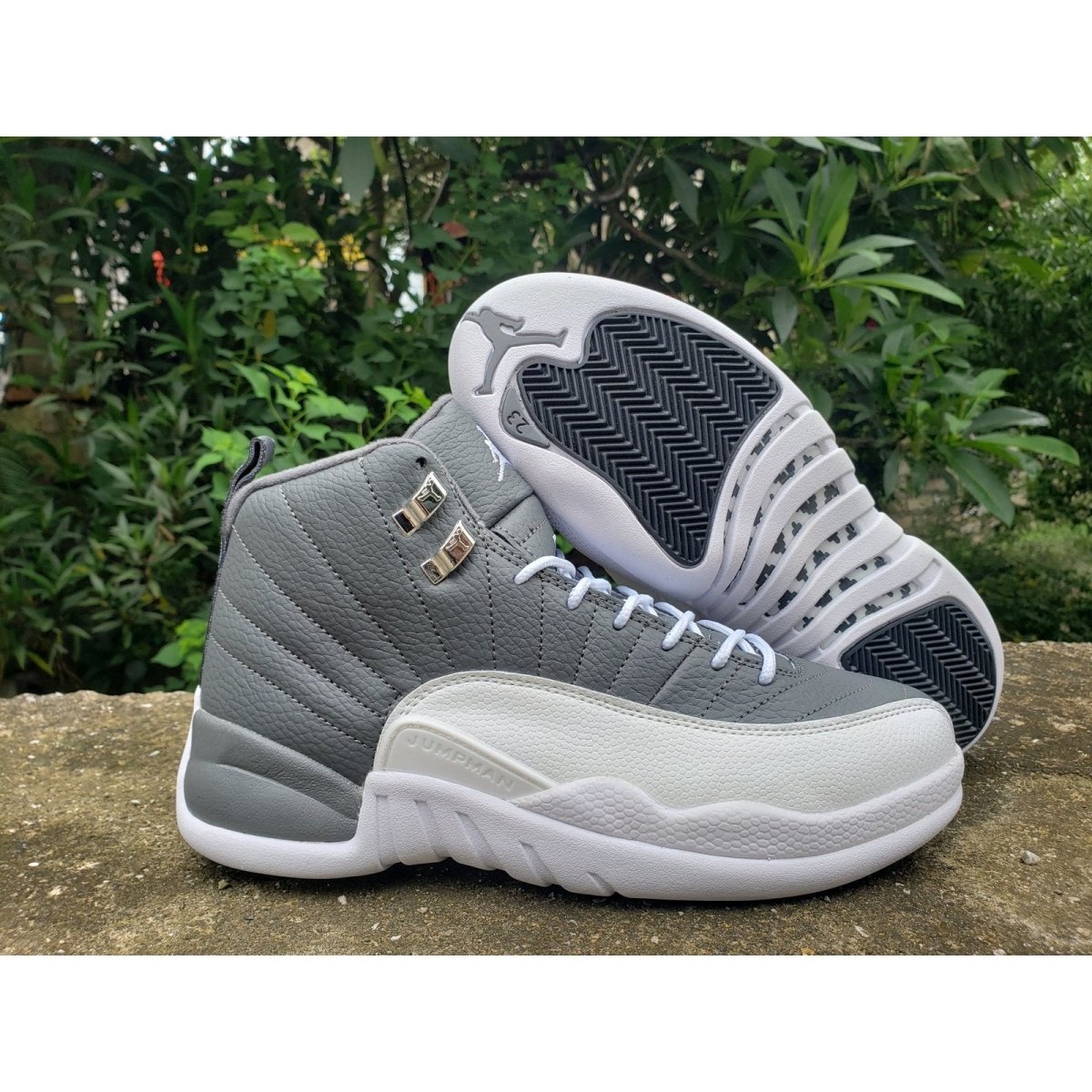 JORDAN 12 Retro - Stealth Sneakers - Black Unisex Streetwear Limited Edition