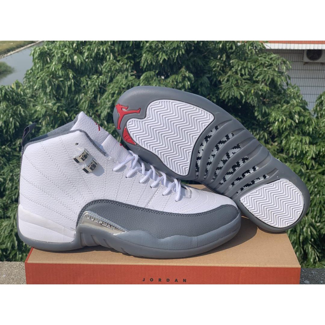JORDAN 12 Retro - Dark Grey Sneakers - White Unisex Streetwear Limited Edition