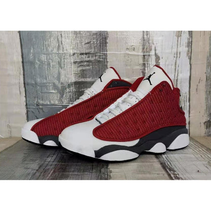 JORDAN 13 Retro - Gym Flint Grey Sneakers - Red Unisex Streetwear Limited Edition