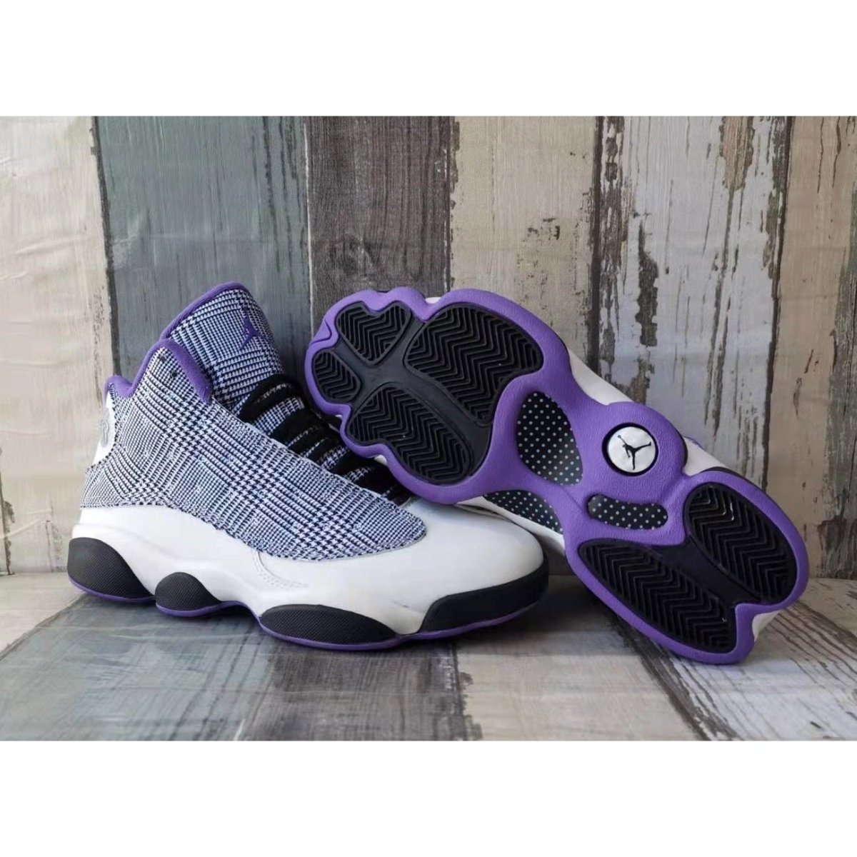 JORDAN 13 Retro - Houndstooth Sneakers - Black Unisex Streetwear Limited Edition