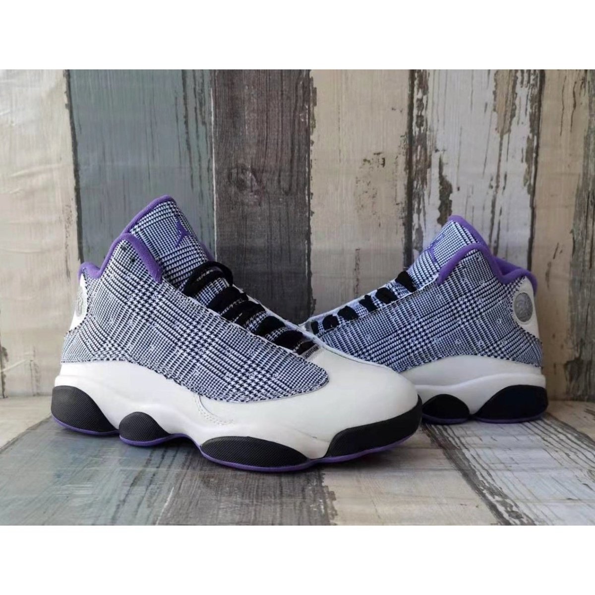 JORDAN 13 Retro - Houndstooth Sneakers - Black Unisex Streetwear Limited Edition