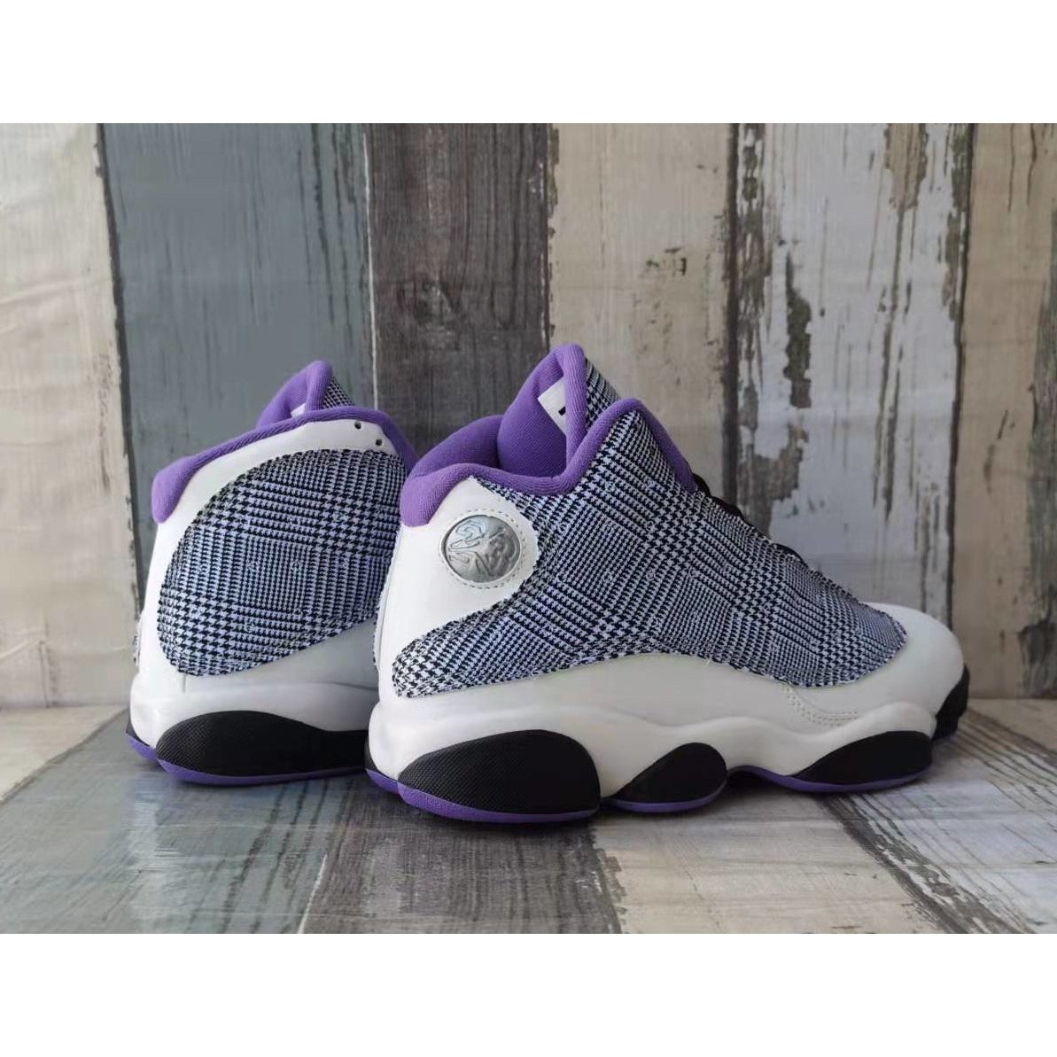 JORDAN 13 Retro - Houndstooth Sneakers - Black Unisex Streetwear Limited Edition