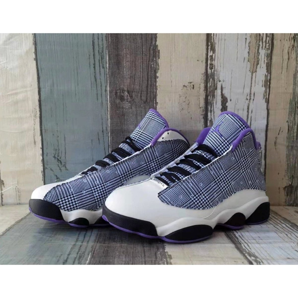 JORDAN 13 Retro - Houndstooth Sneakers - Black Unisex Streetwear Limited Edition
