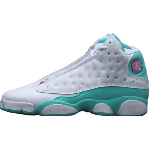 JORDAN 13 Retro - Soar Green Pink Sneakers - White Unisex Streetwear Limited Edition
