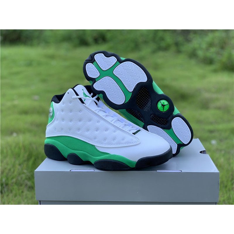 JORDAN 13 - Lucky Green Sneakers - White Unisex Streetwear Limited Edition