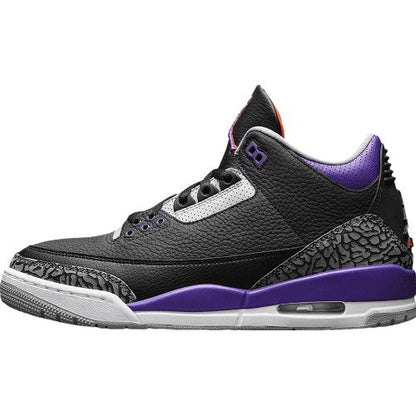 JORDAN 3 Retro - Court Purple Sneakers - Black Unisex Streetwear Limited Edition