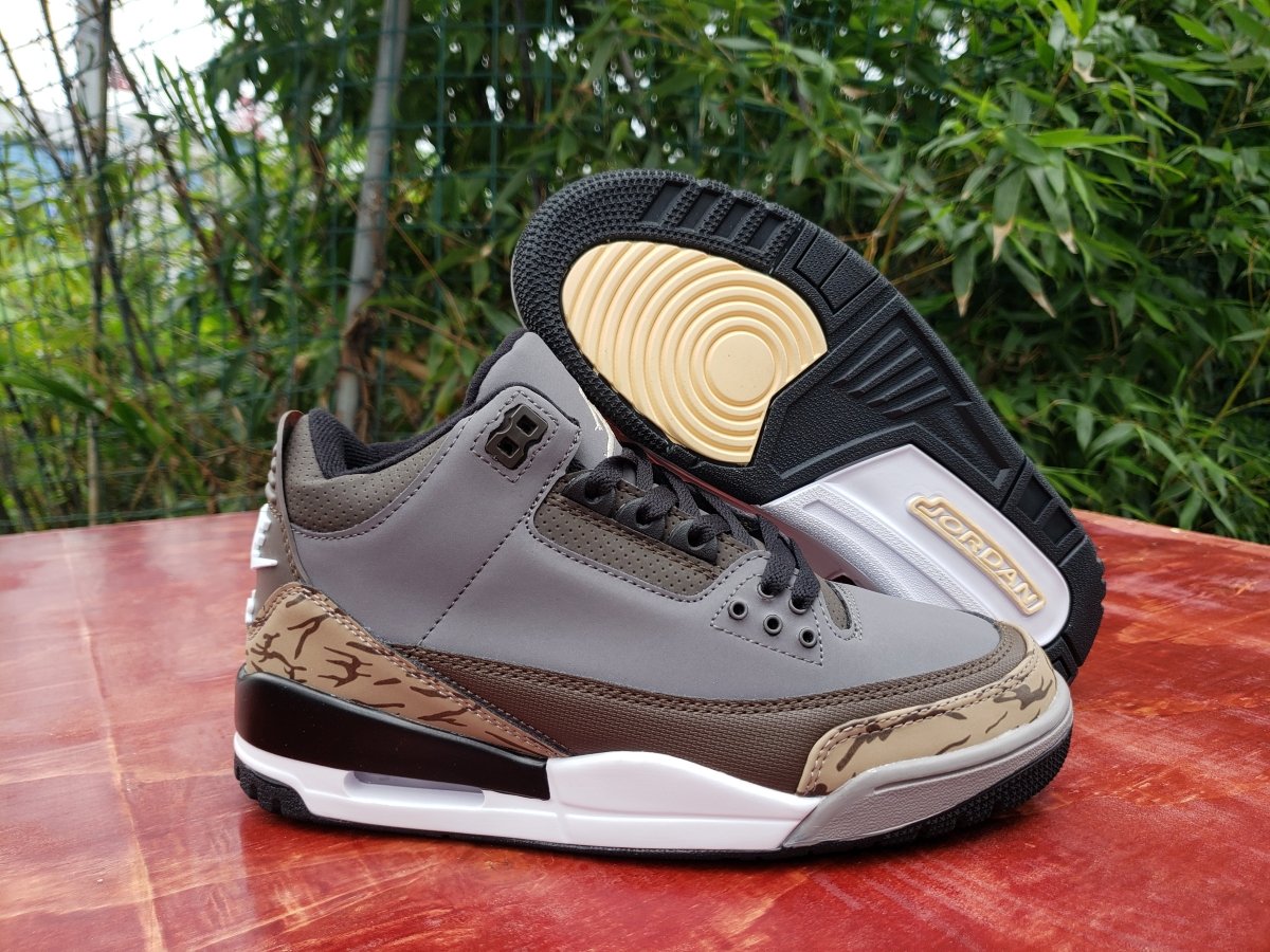 JORDAN 3 Retro - Cool Grey - Earth Sneakers - Brown Unisex Streetwear Limited Edition