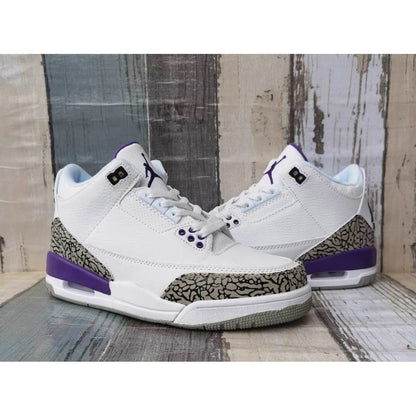 JORDAN 3 Retro - Dark Iris Sneakers - Black Unisex Streetwear Limited Edition