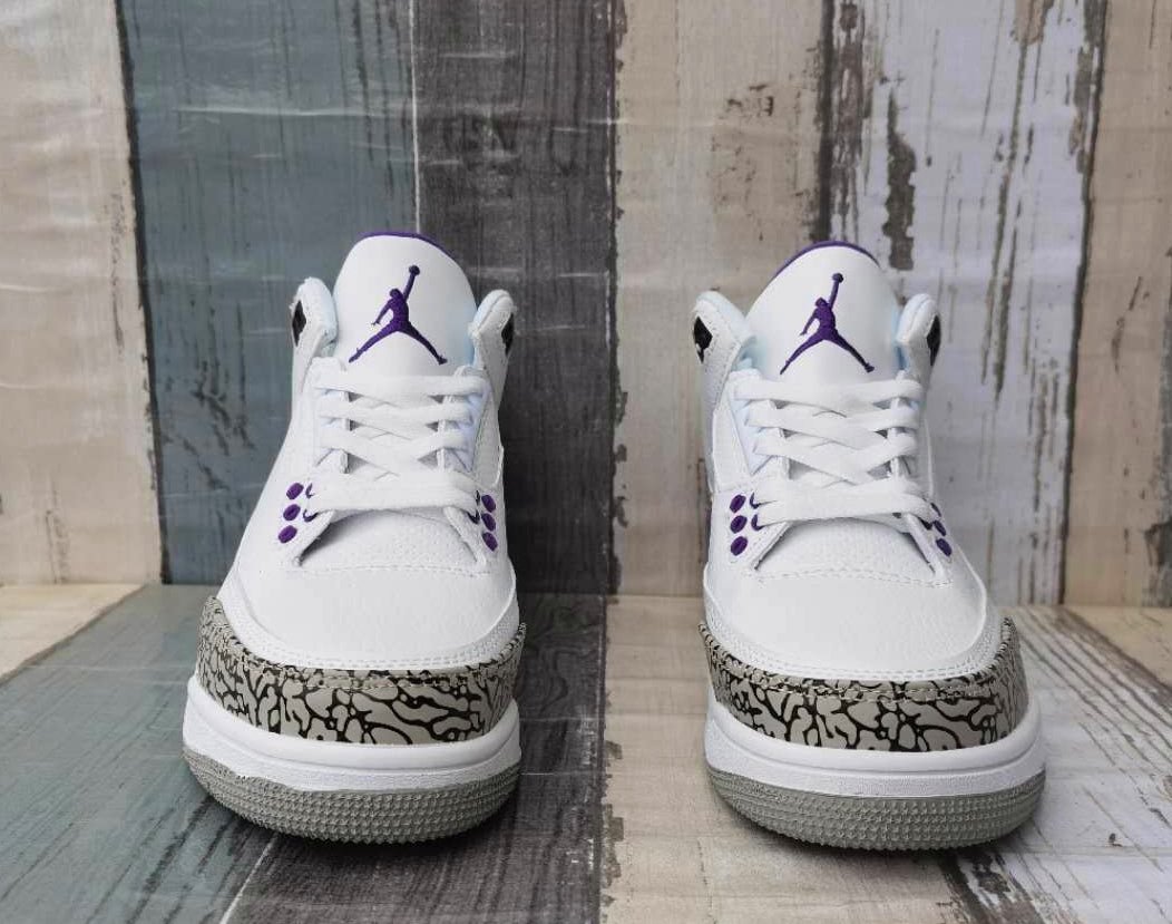 JORDAN 3 Retro - Dark Iris Sneakers - Black Unisex Streetwear Limited Edition